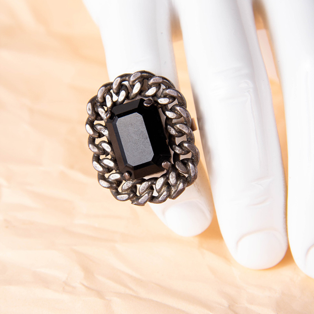 DANNIJO SILVER & BLACK CLASSIC RING | WOMENS